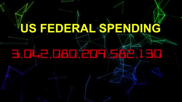 US Federal spending live clock counter — Stock video