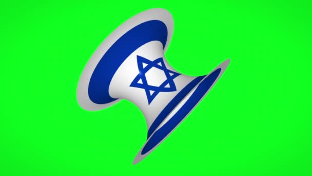 Le drapeau d'Israël se transforme en ceinture de sécurité sur écran vert — Video