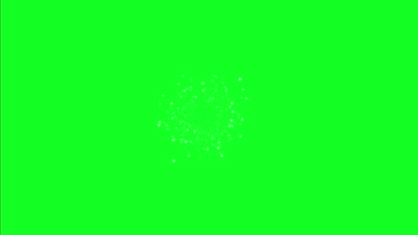 Πράσινο πεδίο αστεριών οθόνης που πετούν μέσω του διαστήματος — Αρχείο Βίντεο