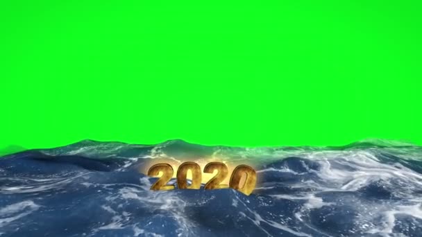 2020 drijvend in het water — Stockvideo