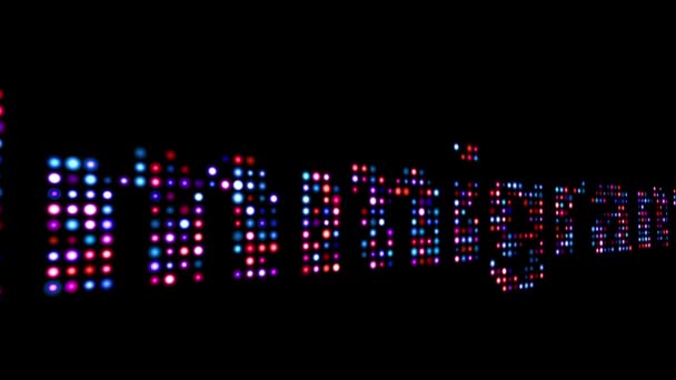 Immigration colorful led text over black — Stock Video