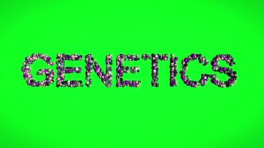 Genetik molekülleri yeşil ekranda metin