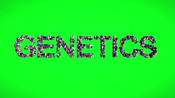 Texto de moléculas genéticas na tela verde — Vídeo de Stock