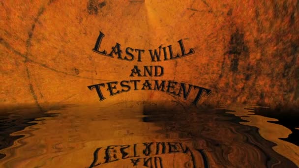 Last will and testament reflected in water — Stock Video
