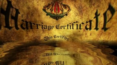 Evlilik sertifikası su grunge kavramına yansıdı