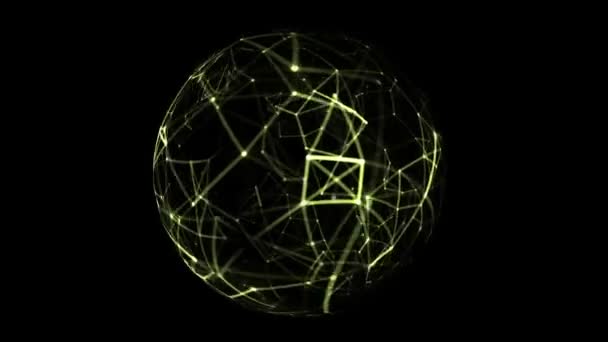 Abstract Plexus Technology Science spinning sphere — стокове відео