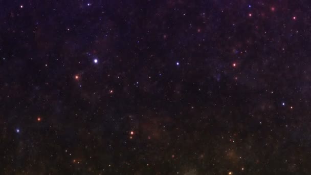 Estrellas en la nebulosa del cielo nocturno y galaxia — Vídeo de stock