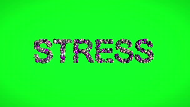 Tekst cząsteczek stresu na zielonym ekranie — Wideo stockowe