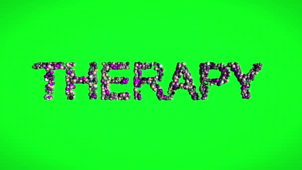 Hormoontherapie moleculen tekst op groen scherm — Stockvideo