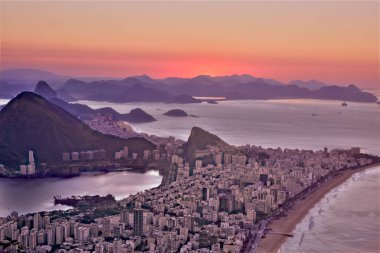 Rio de Janeiro sunrise from Dois Irmaos (Two Brothers) clipart