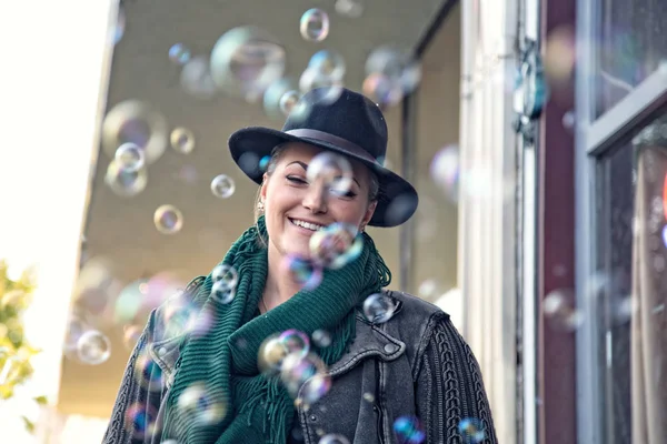 Playing with Bubble 1 — Stock Photo, Image