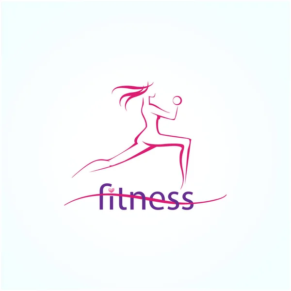 Fitness ans sport meisjes pictogrammen — Stockvector