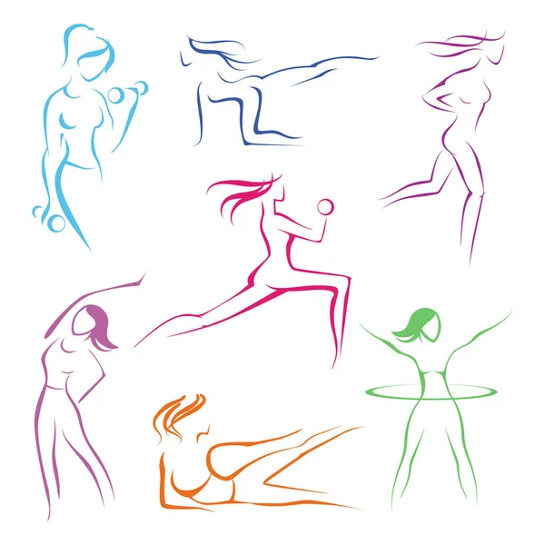 Fitness ans kızlar simgeler spor