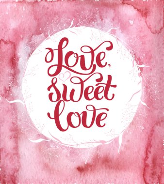 Elle çizilmiş yazı ile pembe kalp