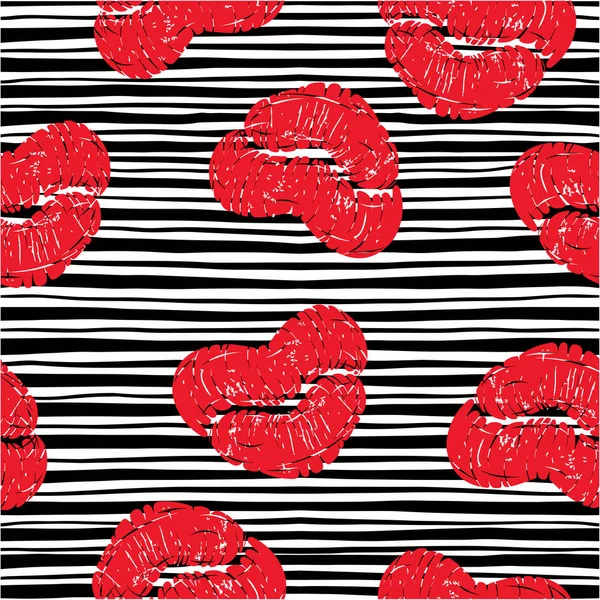 Imprimer embrasse motif lèvres — Image vectorielle