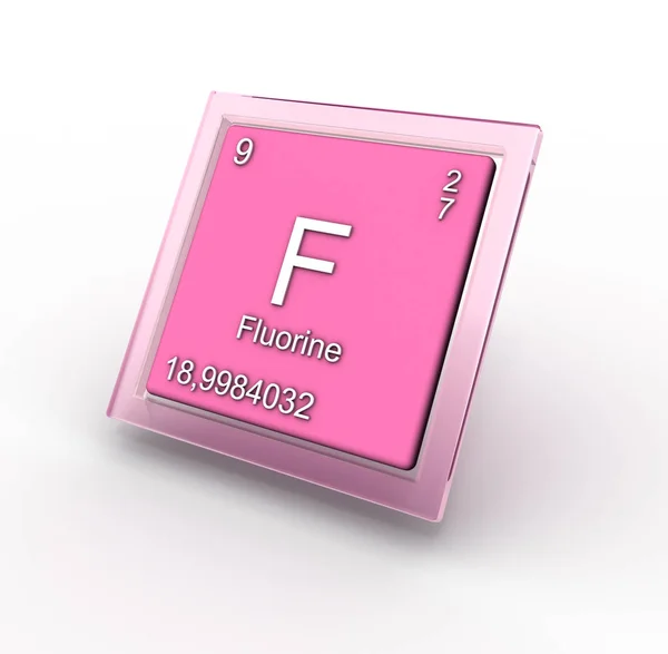 Fluorine chemical element sign — Stock Photo, Image