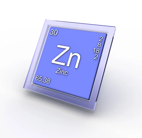 Signo de elemento químico de zinc — Foto de Stock
