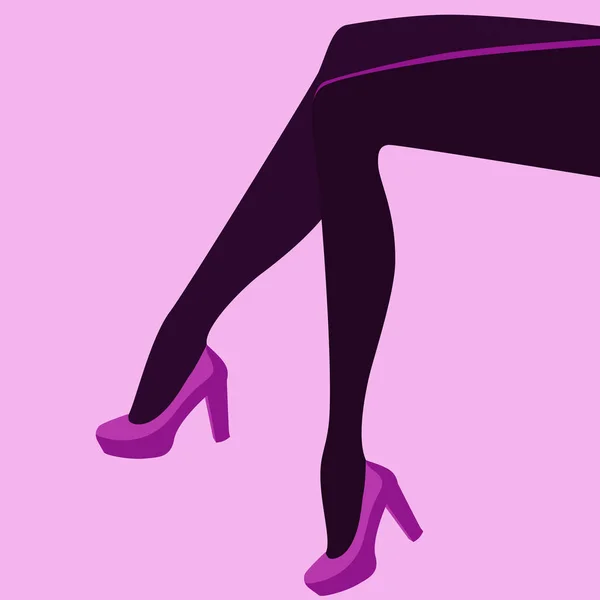De benen van de vrouw op hoge hak schoenen — Stockvector