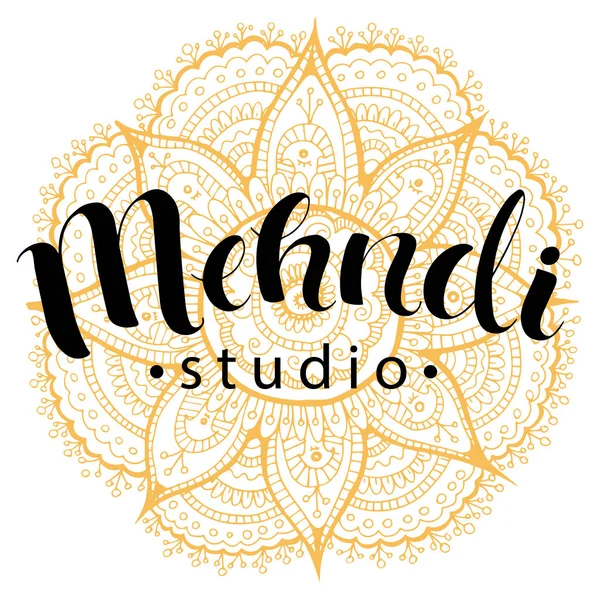 Логотип студии mehndi — стоковый вектор