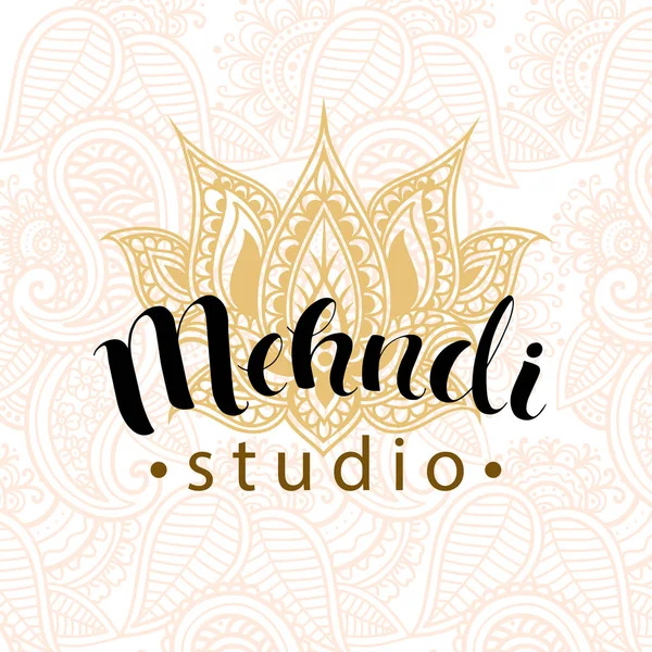 Mehndi stúdió logo — Stock Vector