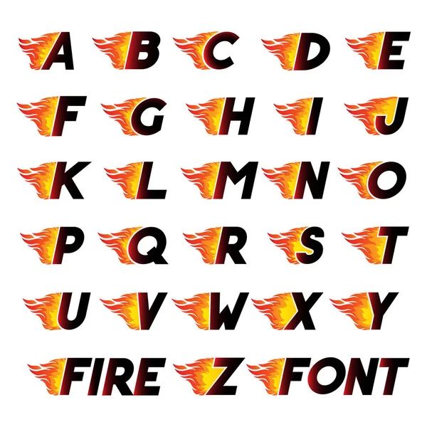 Огонь и высокоскоростной шрифт — стоковый вектор