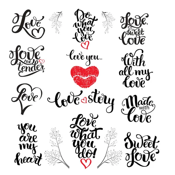 Amor, boda y letras de San Valentín — Archivo Imágenes Vectoriales