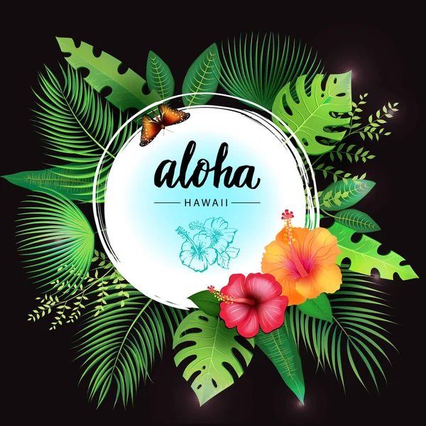 Tropikal yaprak ve yazı