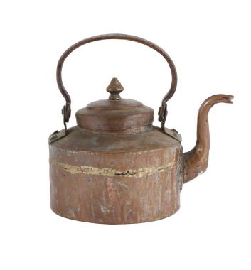Vintage cooper teapot clipart