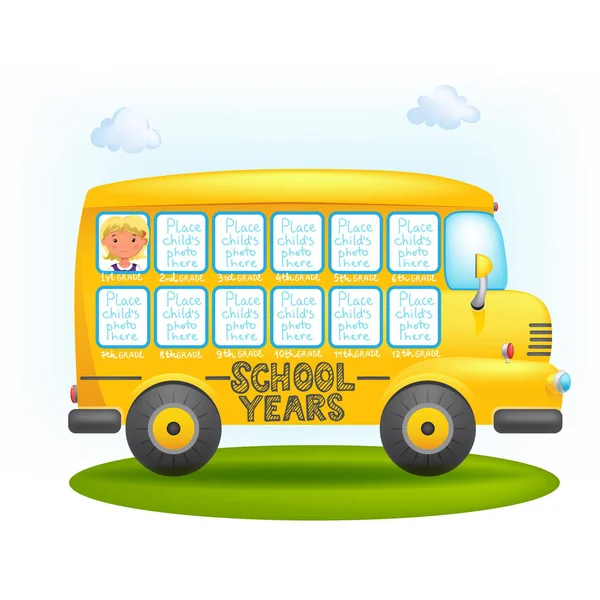 Cadre de bus scolaire — Image vectorielle