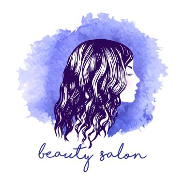 Kadın siluet saç stili ile