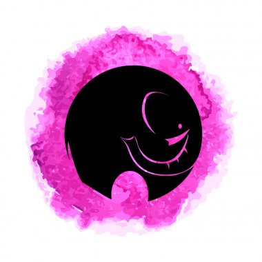 Pembe üzerinde fil siluet