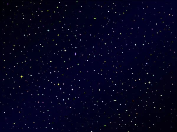 Vía Láctea Multicolor Cielo Por Encima Nosotros Ilustración Con Estrellas — Vector de stock