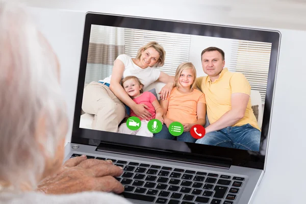 Nonna videoconferenza — Foto Stock