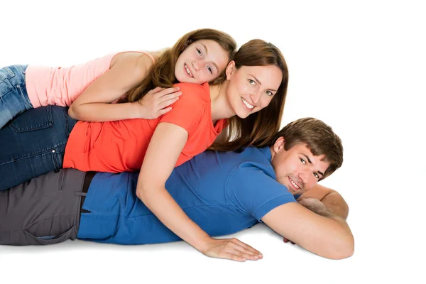 Family Lying On Top Of Each Other — Stock Photo, Image