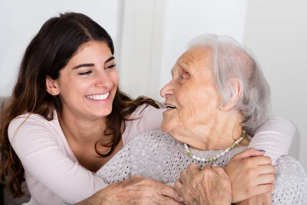 Grandmother And Daughter Embracing Each Other — Stock Photo, Image