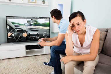 Man Addicted To Videogame clipart
