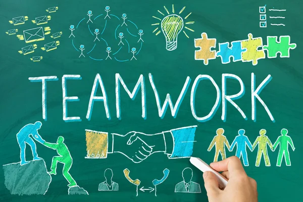 Teamwork-Konzept erstellt — Stockfoto