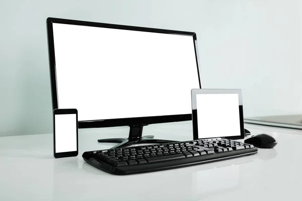 Desktop With Digital Tablet — Stock Photo, Image