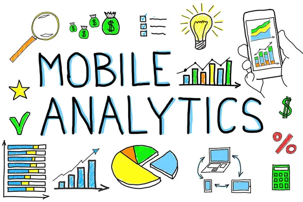 Diagram Of Mobile Analytics — Stock Photo, Image
