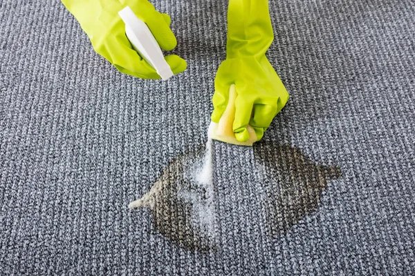 Person Spraying Detergent — Stock Photo, Image