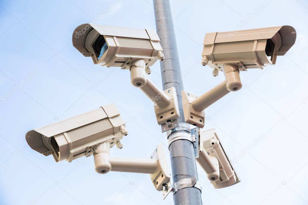 Security Cameras On Pole