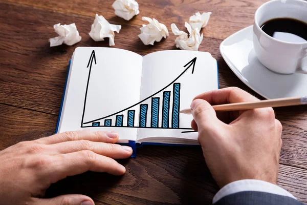 Affärsman ritning diagram — Stockfoto