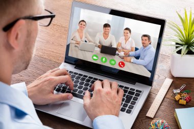 Business Person Videoconferencing  clipart