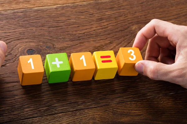 Mathematical Equation On Block — Stock Photo, Image