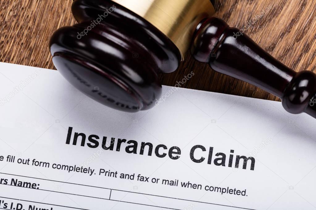Gavel On Insurance Claim