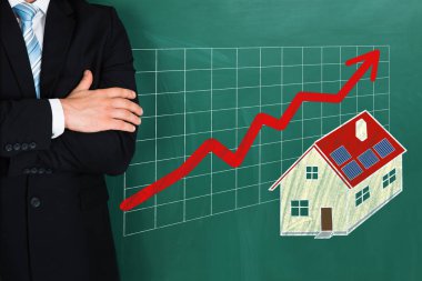 Emlak konsepti ile işadamı