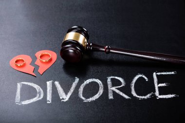 Divorce Concept With Wedding Rings clipart