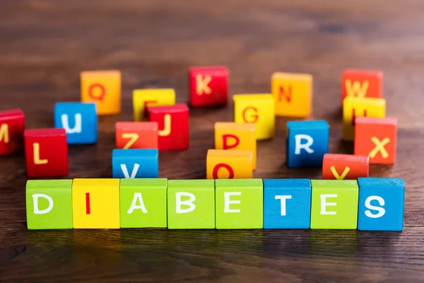 Diabetes Text på block — Stockfoto