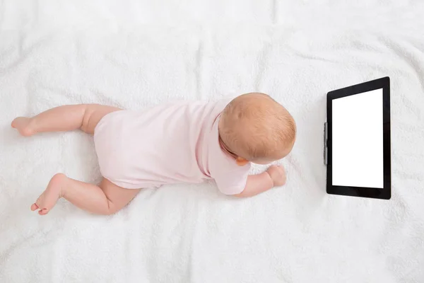 Baby patrząc cyfrowych Tablet — Zdjęcie stockowe