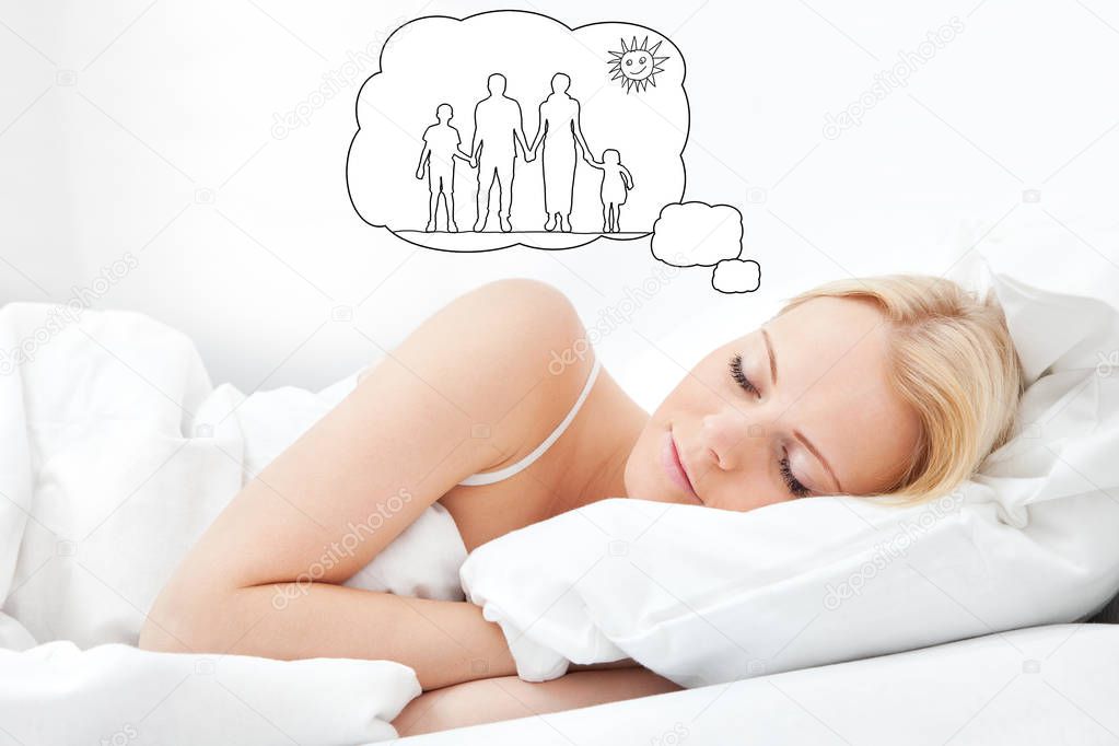 Woman Dreaming Of Family